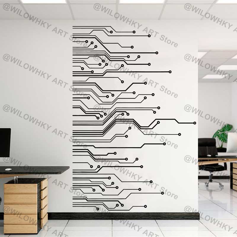 Vinyl Floor Plank - Circuit Board Science Playroom Technology Vinyl