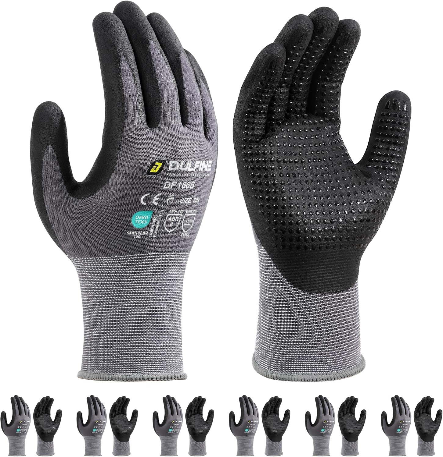 Home Improvement Usa - 6 Pairs Touchscreen Work Gloves, MicroFoam