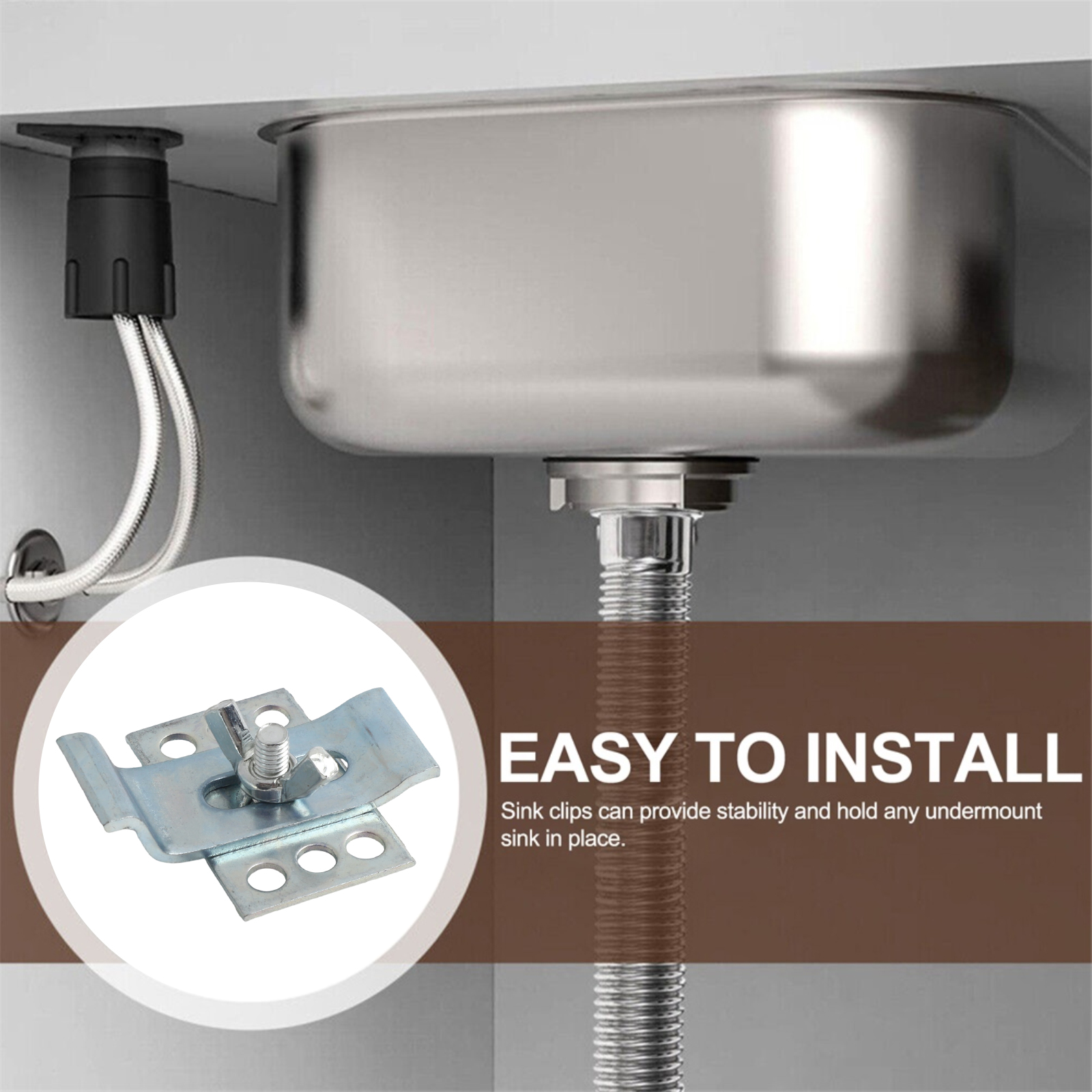Home Improvement Usa - Bathroom Sink Clips Sink Brackets Kit