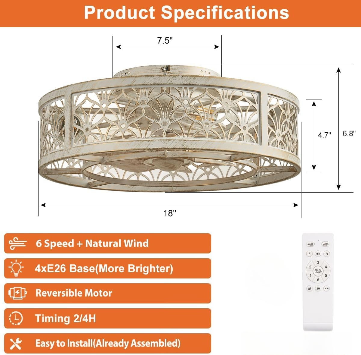 Ceiling Fan with Lights18 inch – Ceiling Fan Mount recenzja i cena