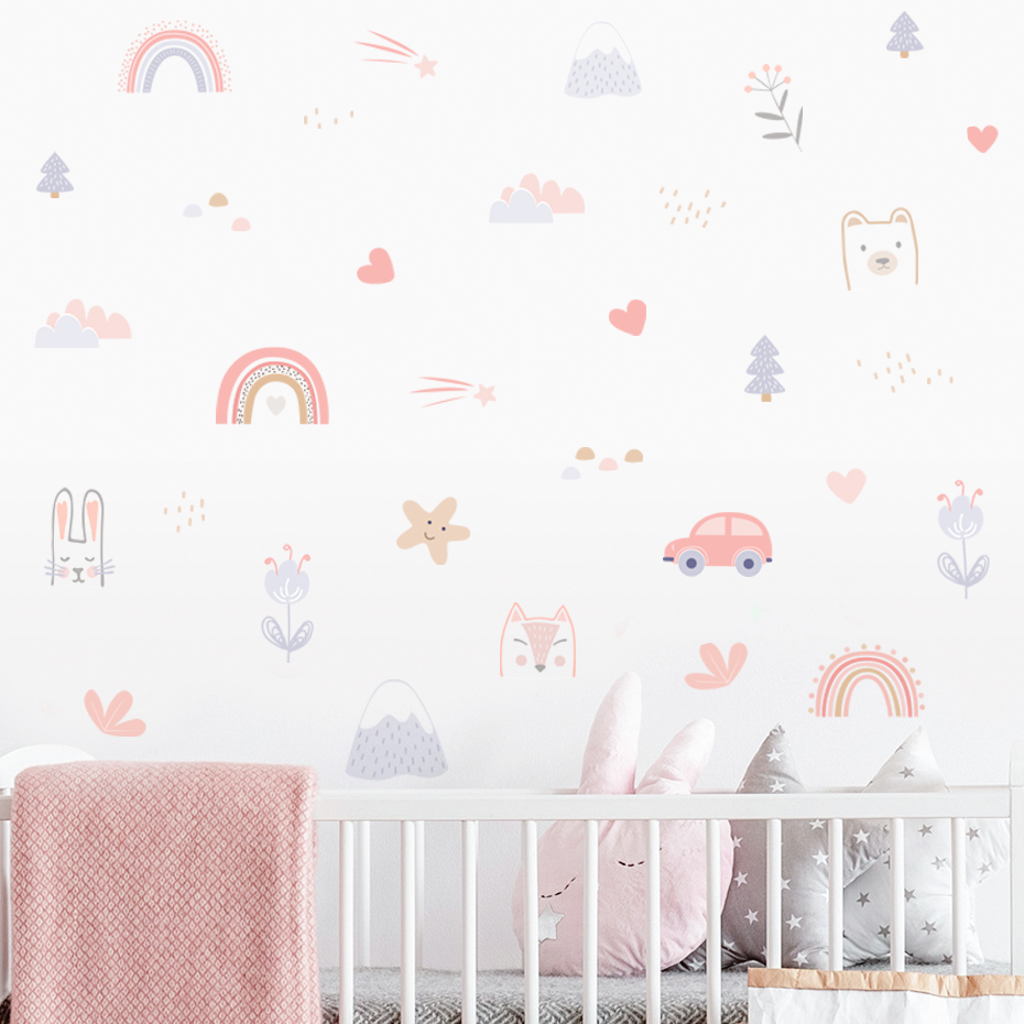 Cartoon Rainbow Animals Faces  – Vinyl Floor Plank recenzja i cena