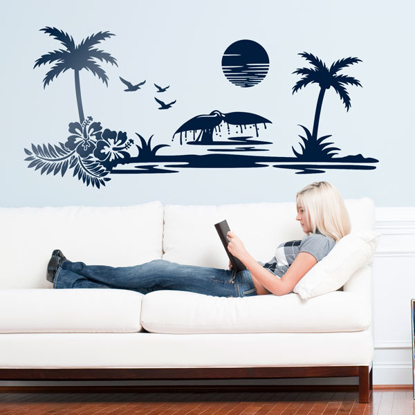 Large Beach Landscape Palm Tre – Vinyl Floor Plank recenzja i cena