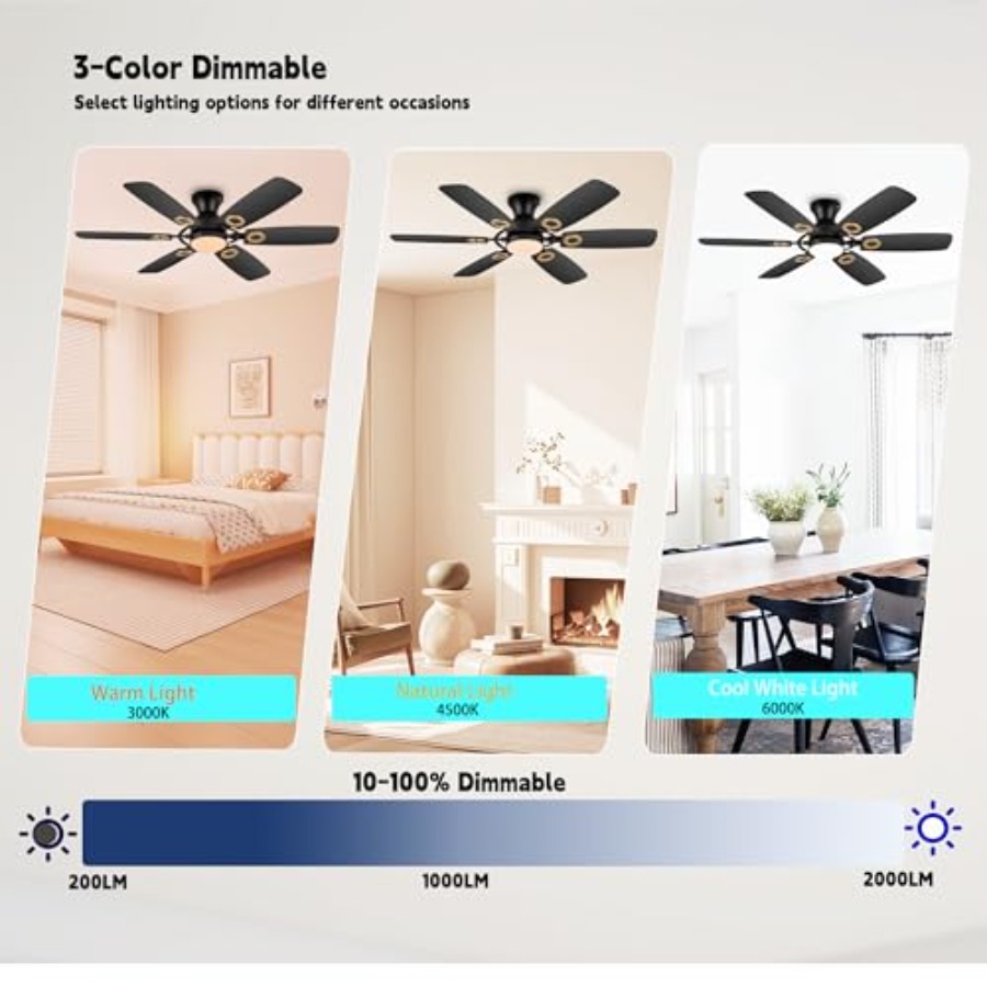 Ceiling Fans with Lights, Blac – Ceiling Fan Mount recenzja i cena